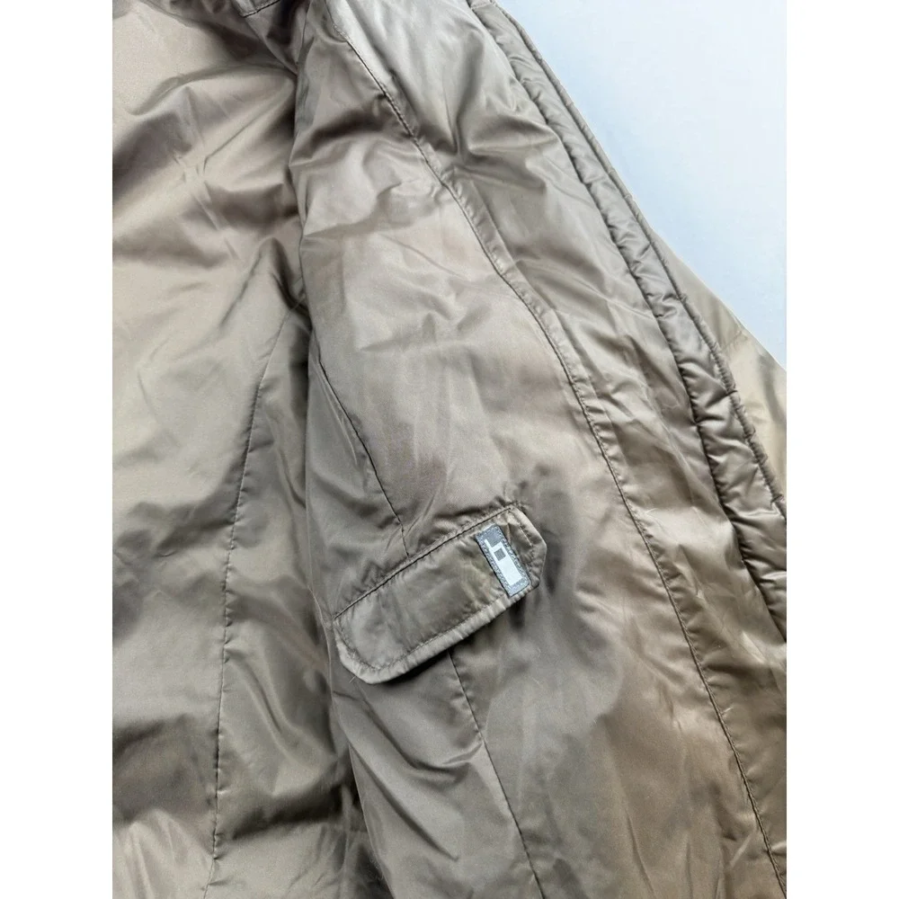 Relativity Down Fill Parka Jacket Coat Women's L Brown Full Zip Hooded